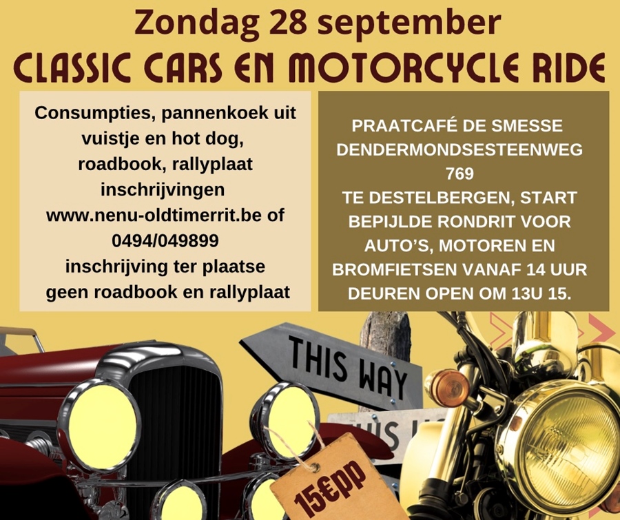 Classic Cars en Motorcycle Ride