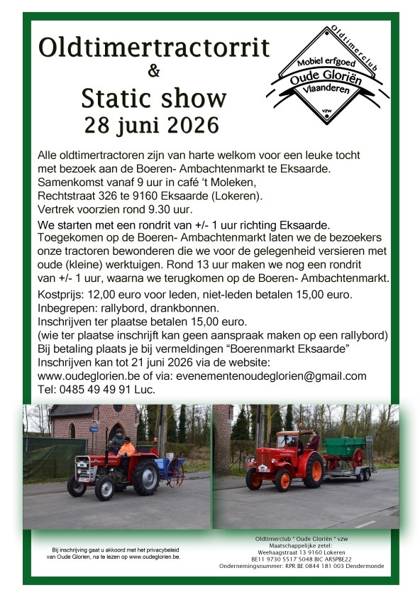 Oldtimertractorrit "Oude Gloriën"