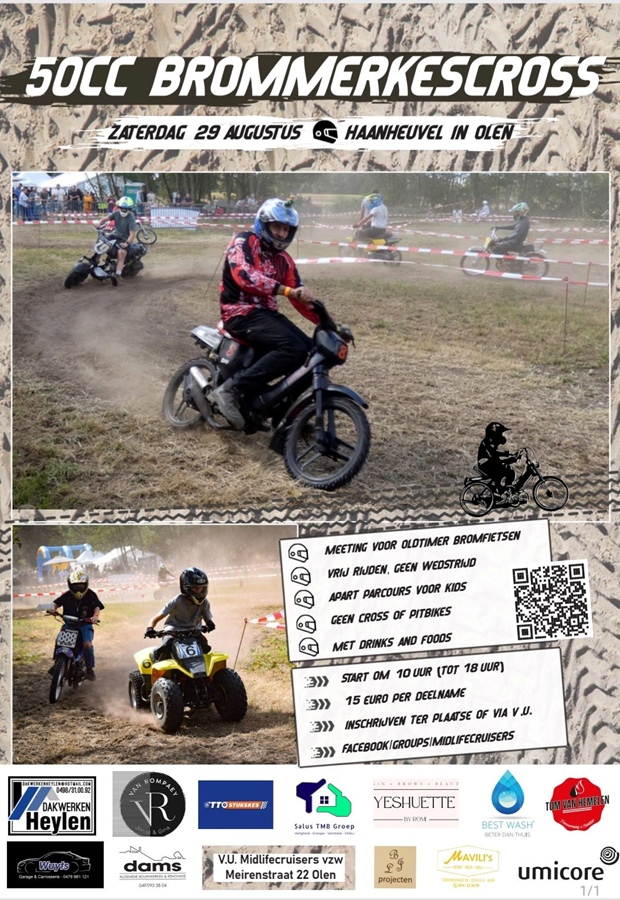 Brommerscross en meeting voor oldtimer bromfietsen