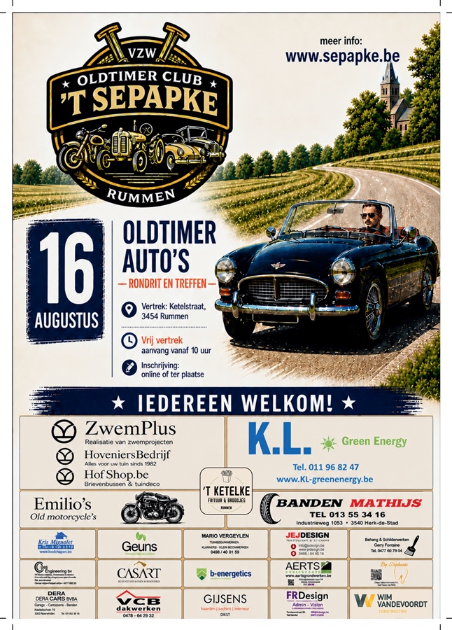 Oldtimertreffen auto's 't Sepapke