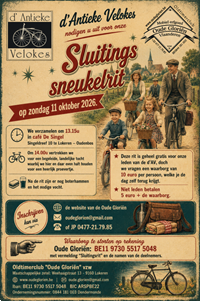 Sluitings-Sneukelrit oldtimerclub "Oude Gloriën" tractoren en d'Antieke Velokes -  11 oktober 2026